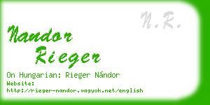 nandor rieger business card